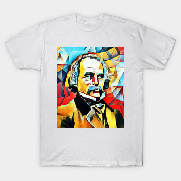 Nathaniel Hawthorne Abstract Portrait | Nathaniel Hawthorne Abstract Artwork 15 T-Shirt by JustLit